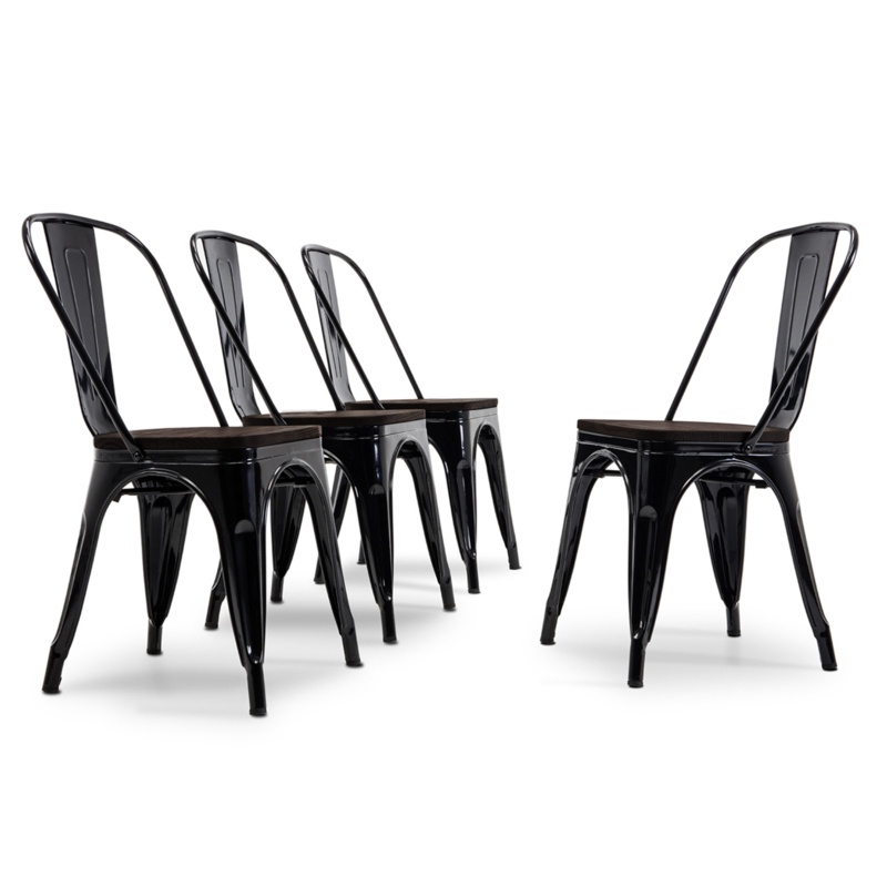 Metal slat back stacking side chair discount