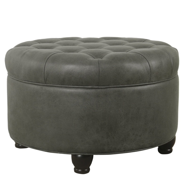 Lona Vegan Leather Storage Ottoman