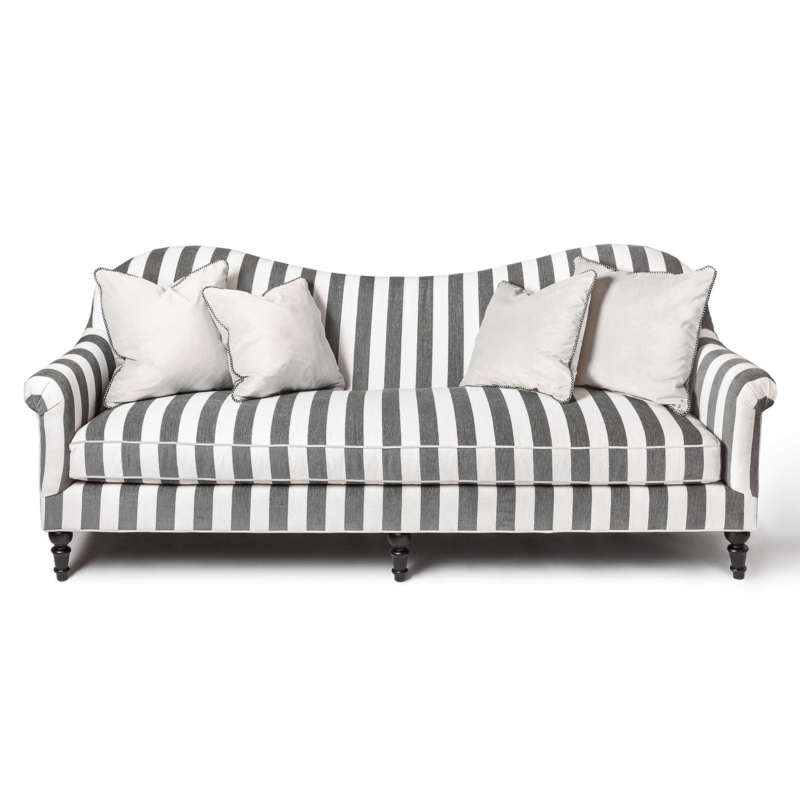 Marquee Gray Stripe Chenille Sofa