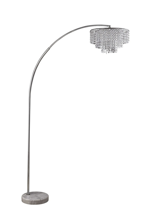 Meda 87'' White Marble Arched/Arc Floor Lamp