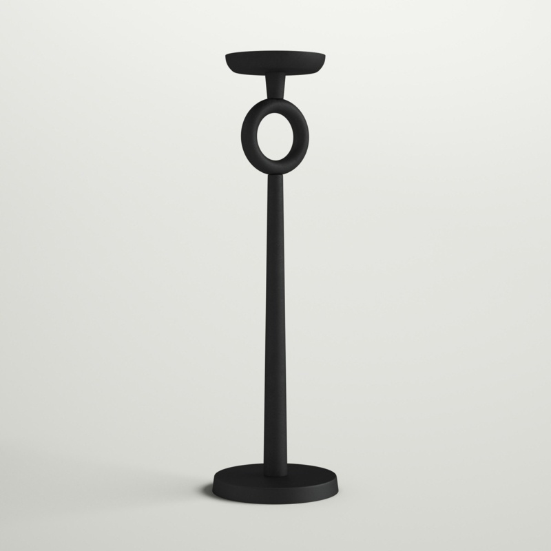 Metal Candle Holder - Contemporary Black Aluminum Narrow Candle Holder for Home, Office, Event Decor