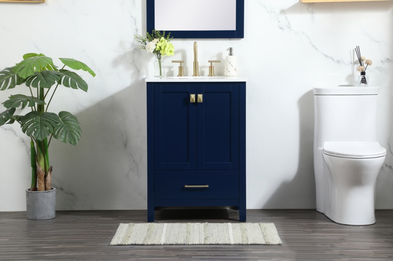 Morrilton 24'' Free Standing Single Bathroom Vanity with Engineered Marble Top
