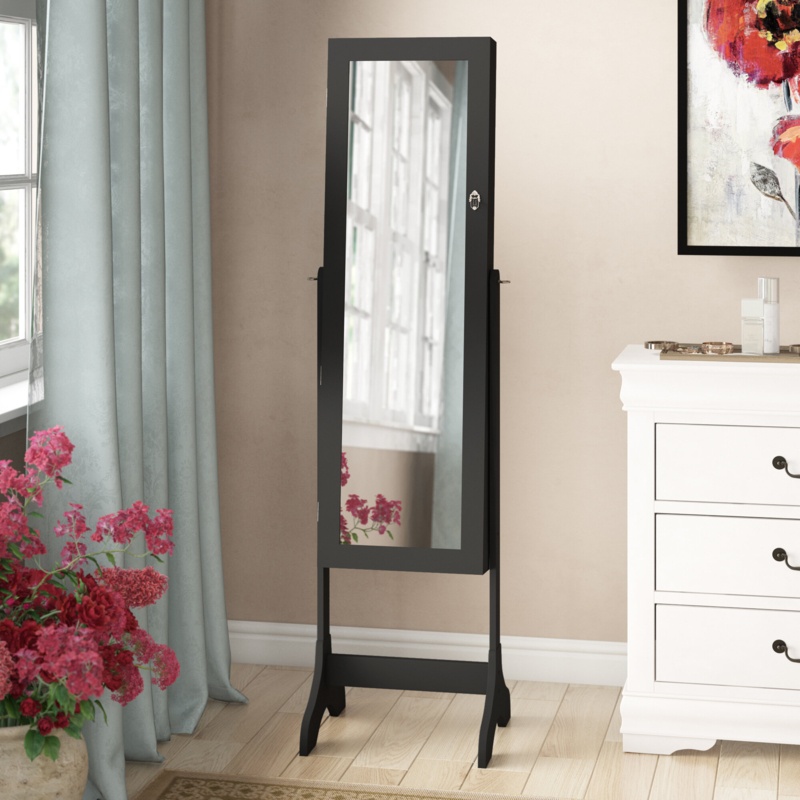 Mynatt 18'' Wide Freestanding Jewelry Armoire with Mirror