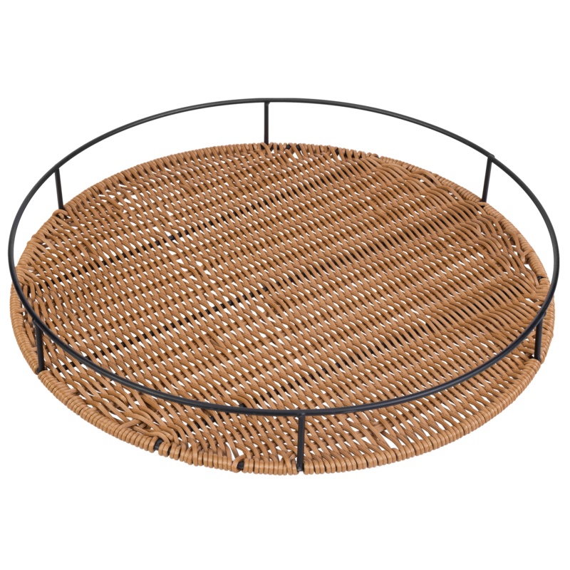 Nagel 15 Inch W Woven Rattan Ottoman/Coffee Table Tray