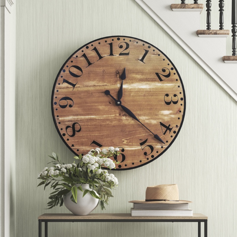 Norah Wood Wall Clock | Foter