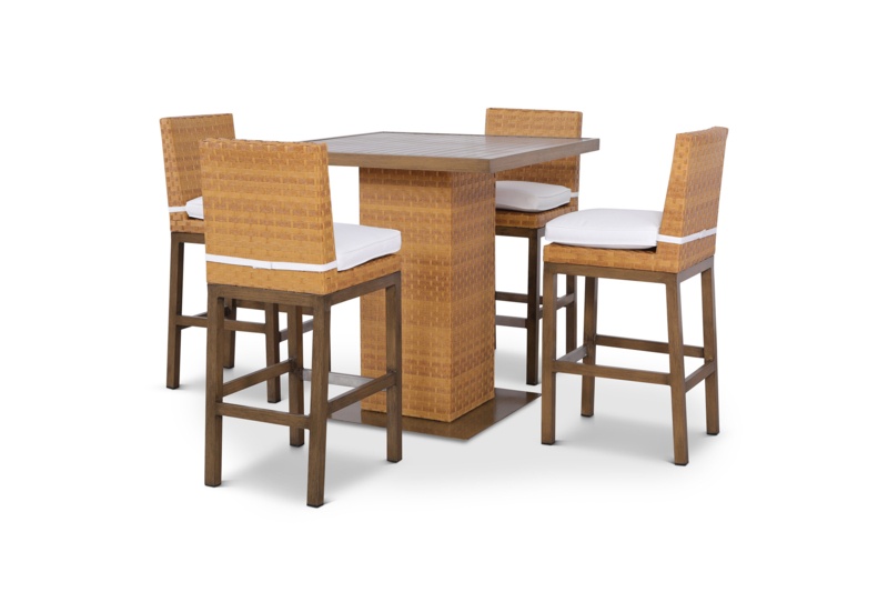 Olle Wicker Bar Set with Stools