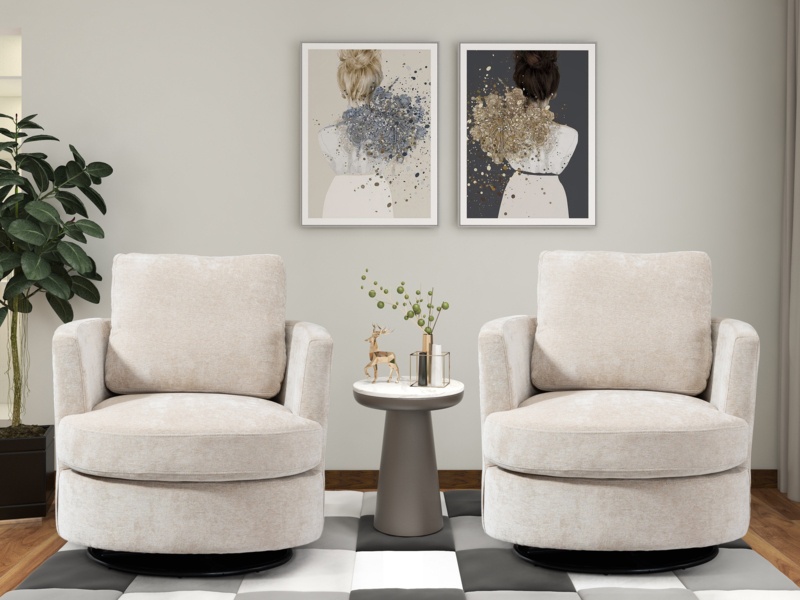 Ottelia 32.2'' Wide Swivel Barrel Chair
