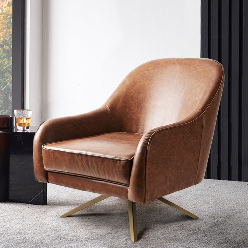 Pokorny Vegan Leather Swivel Armchair