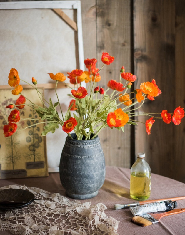 Poppy Stems, Bushes, And Sprays Arrangement