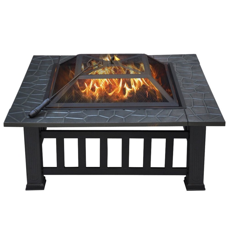 Pridgen 14.4" H x 32" W Iron Outdoor Fire Pit