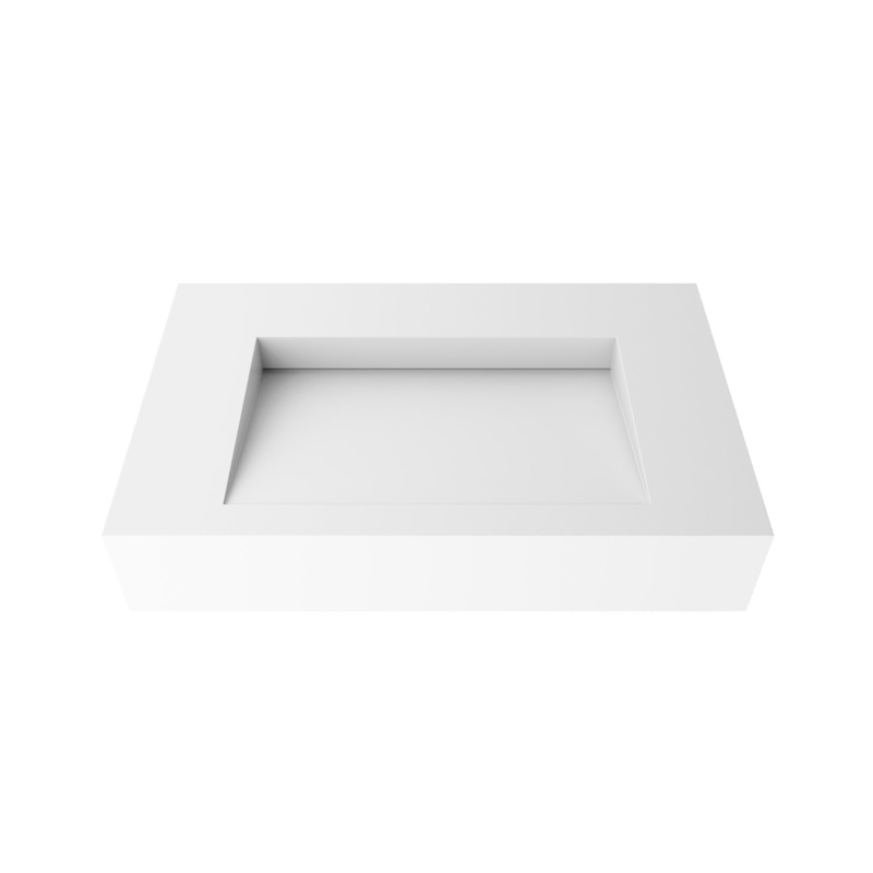 Pyramid 24" Wall-Mounted Modern Bathroom Sink with Ramp Basin