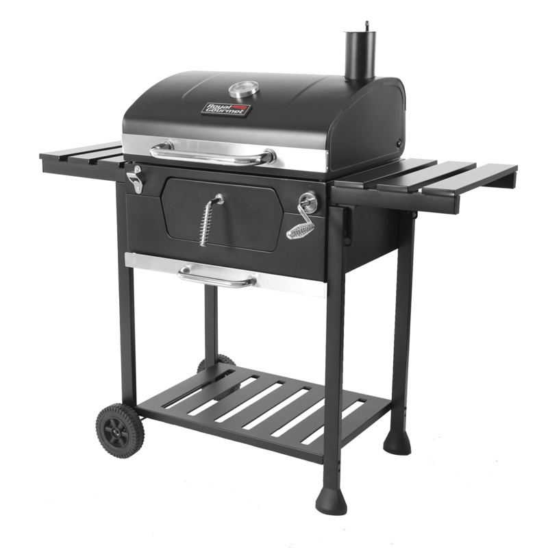 Royal Gourmet 24" Crop Barrel Charcoal Grill with Side Shelf