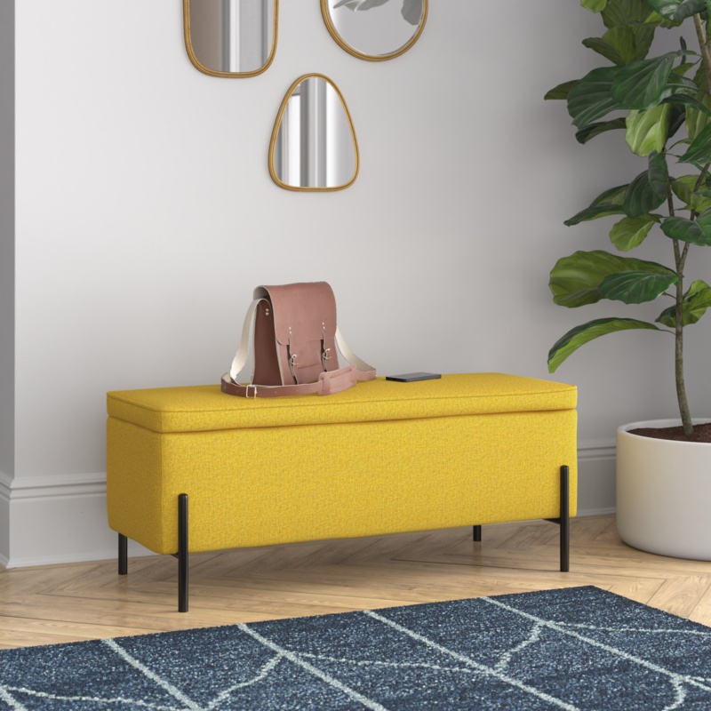 Seiler 100% Polyester Upholstered Storage Bench