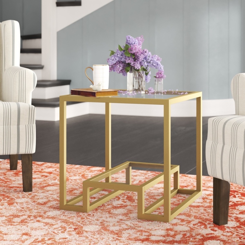 Shumake Glass Frame End Table