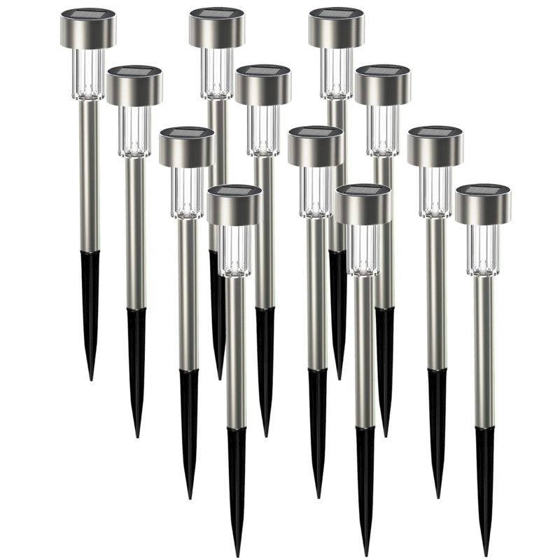 Solar Lights Outdoor, Stainless Steel - Waterproof, Led Landscape, Garden Lights For Pathway