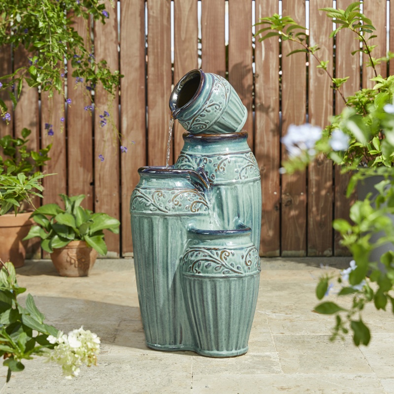Sondra Outdoor Weather Resistant Floor Fountain with Light