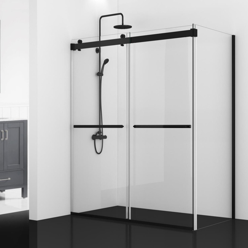 Spezia 60'' W 76'' H Frameless Rectangle Reversible Shower Enclosure