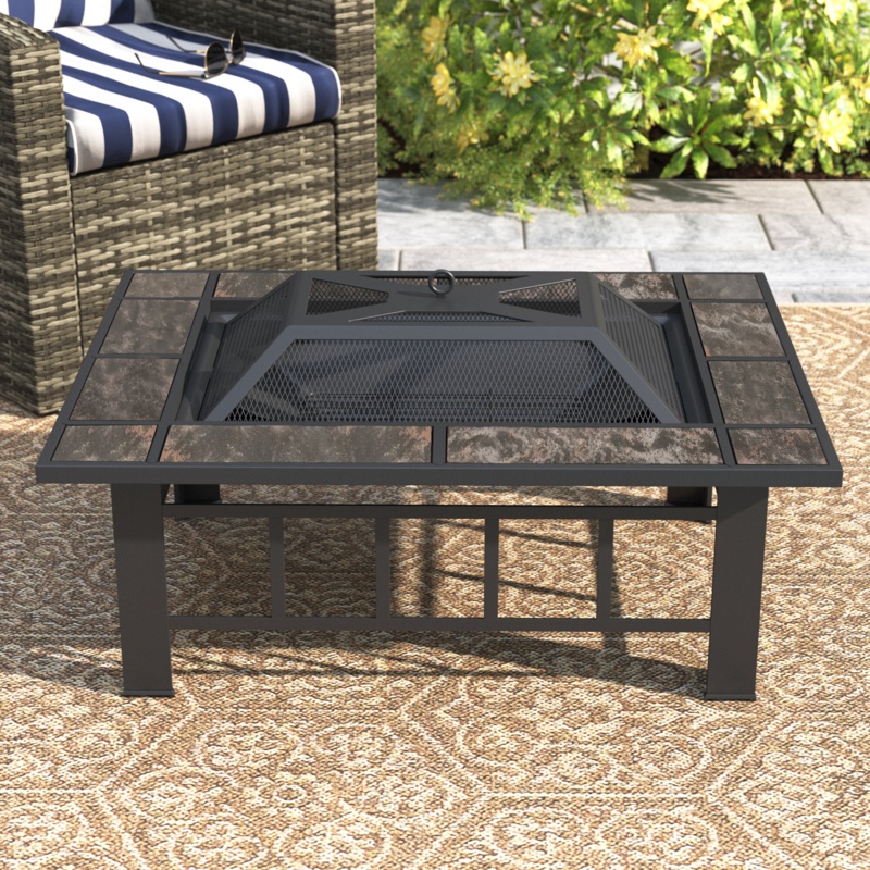 Steel Wood Burning Fire Pit Table