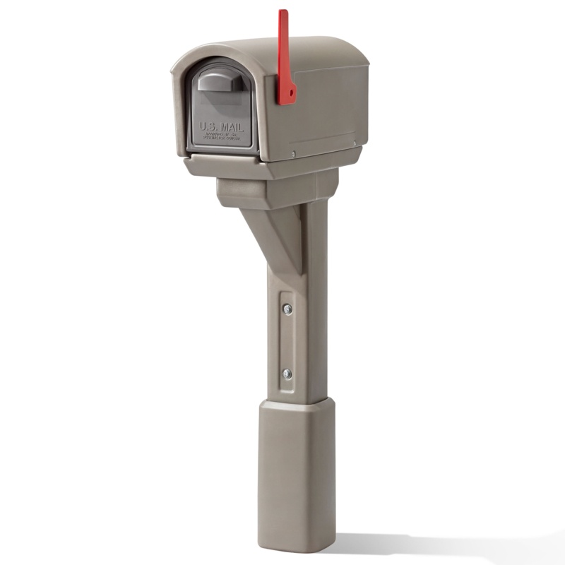 Step2 MailMaster Express Mocha Post Mounted Mailbox