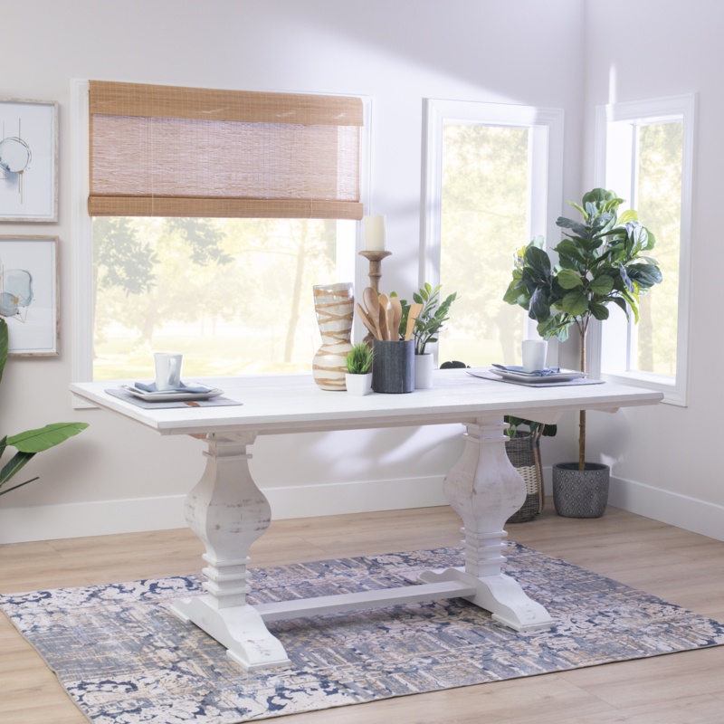 Strickler 67" Pine Solid Wood Trestle Dining Table