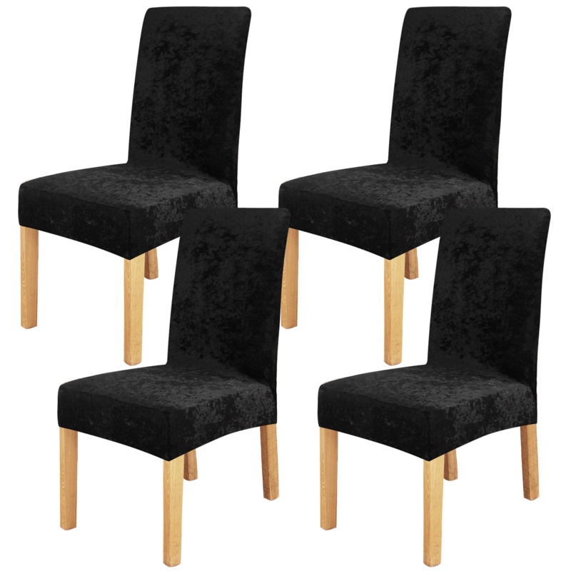 Super Soft Velvet Side Chair Covers, Removable Stretch Dining Chair Protector For Party