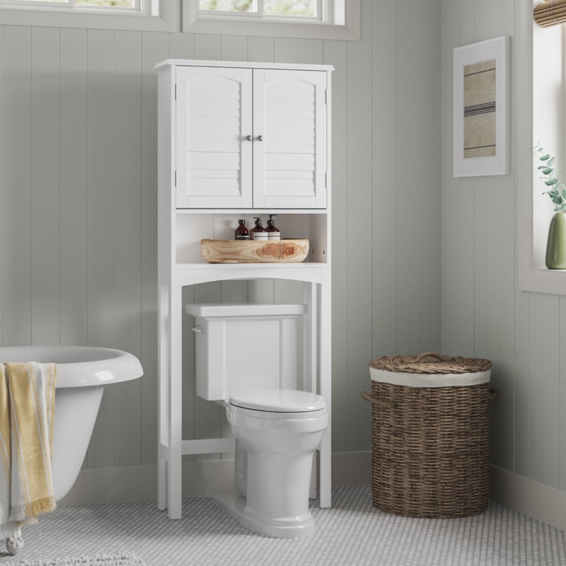 Teamson Home Louis 25" x 64" Over-the-Toilet Cabinet, White