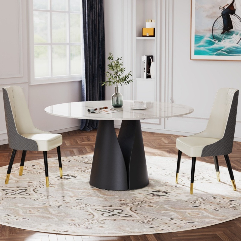 Teferi Modern Round White Dining Table