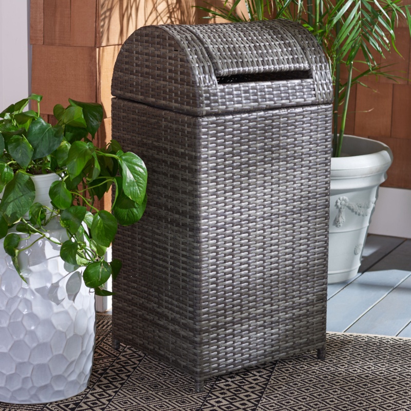 Toby Wicker Swing Top Trash Can