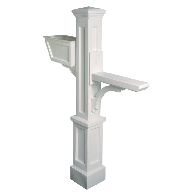 Tyrique 8" W 56" H In-Ground Decorative Mail Post with Planter