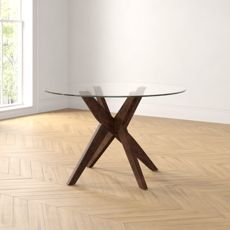 Vosburg Round Glass Dining Table