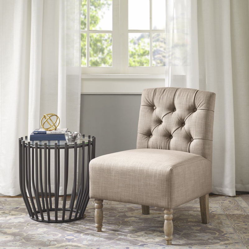 Weekes Button Tufted Armless Slipper Chair