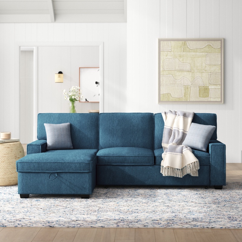 Yates 3 - Piece Upholstered Pull Out Sectional Sleeper Sofa With Storage Chaise