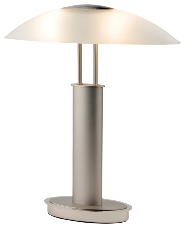 Avalon Plus LED 2-Tone Touch Table Lamp With Oval Frosted Glass Shade