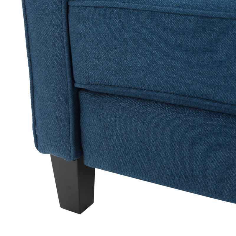 GDF Studio Hinus Indoor Upholstery Club Chair Recliner, Dark Blue