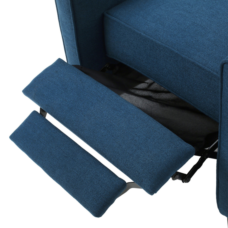 GDF Studio Hinus Indoor Upholstery Club Chair Recliner, Dark Blue