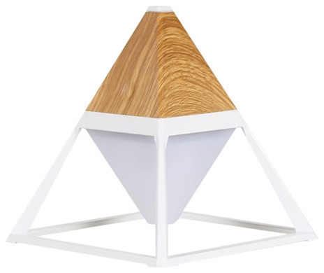 Pyramid Table Lamp, Light Wood
