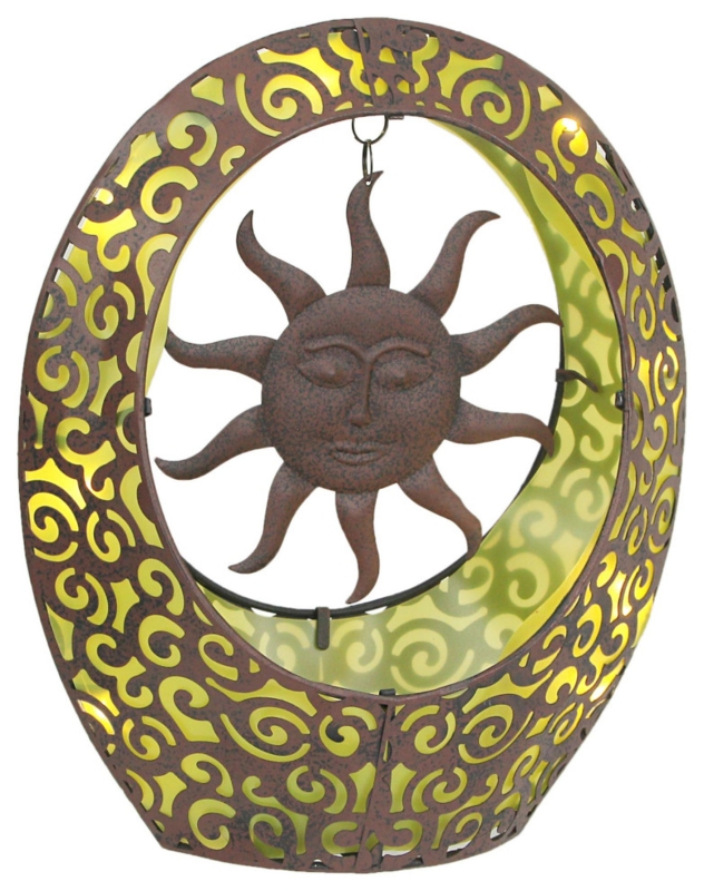 Yellow Sun Battery Operated LED Decorative Accent Light Sculpture Home Decor Ar