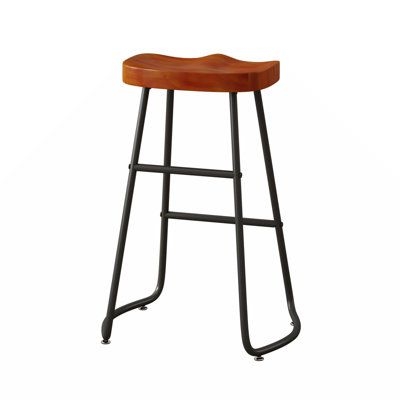 17 Stories Nim Unfinished 29.53 Stool Upholstered in Brown | 29.53 H x 21.65 W x 17.72 D in | Wayfair