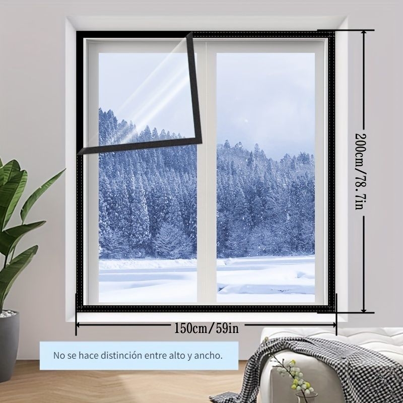 1pc Winter Window Warmer Film, Windshield Anti-cold Good Sealing, Highly Translucent Transparent Film Punch-free Installation, Suitable For Balcony Living Room Bedroom Window