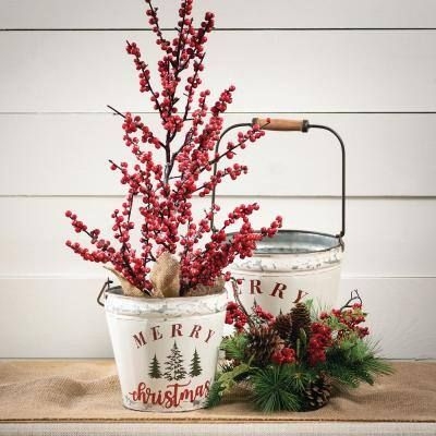 4 in. Artificial Pine and Berry Orb Multicolor Plastic