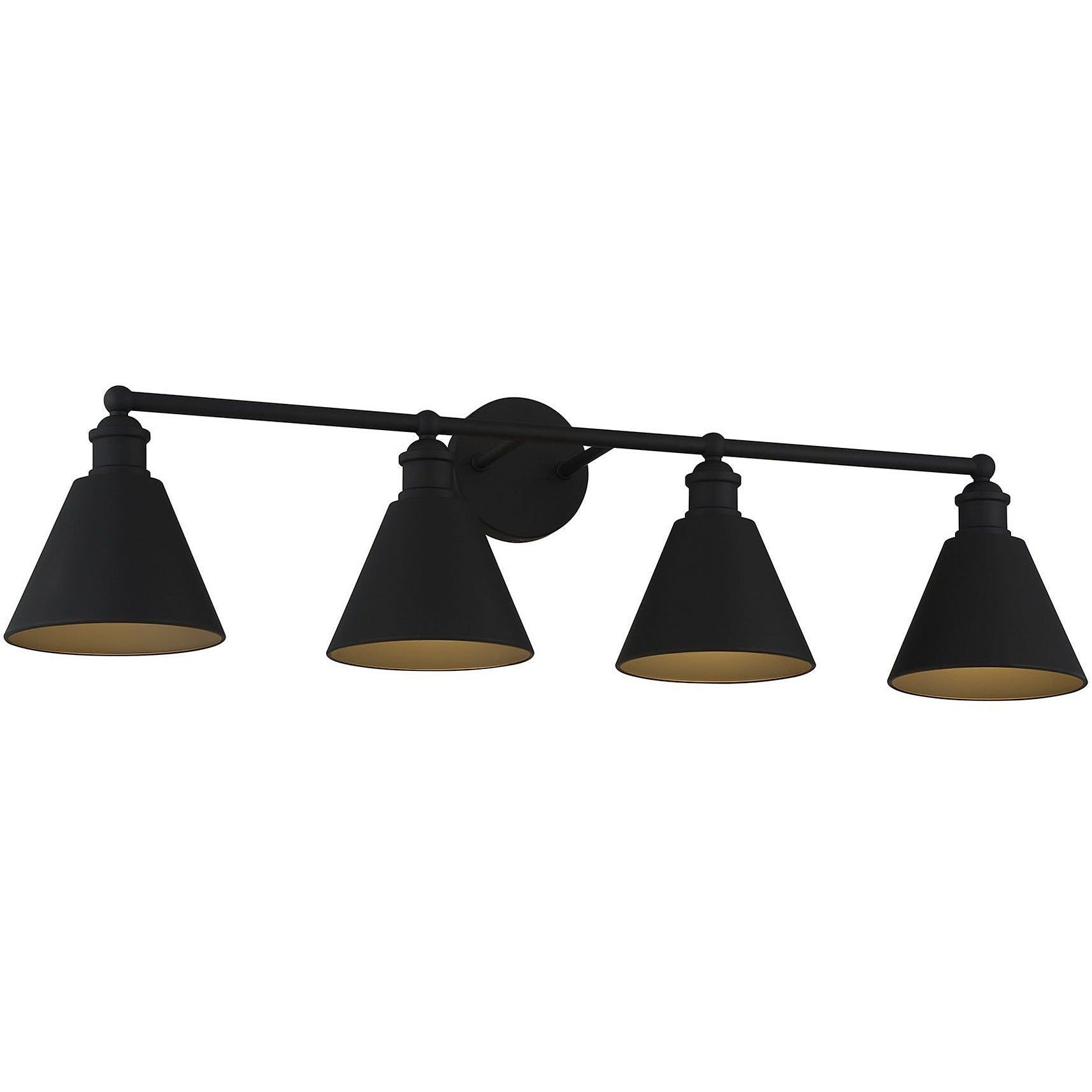 4-Light Bathroom Vanity Light - Natural Brass