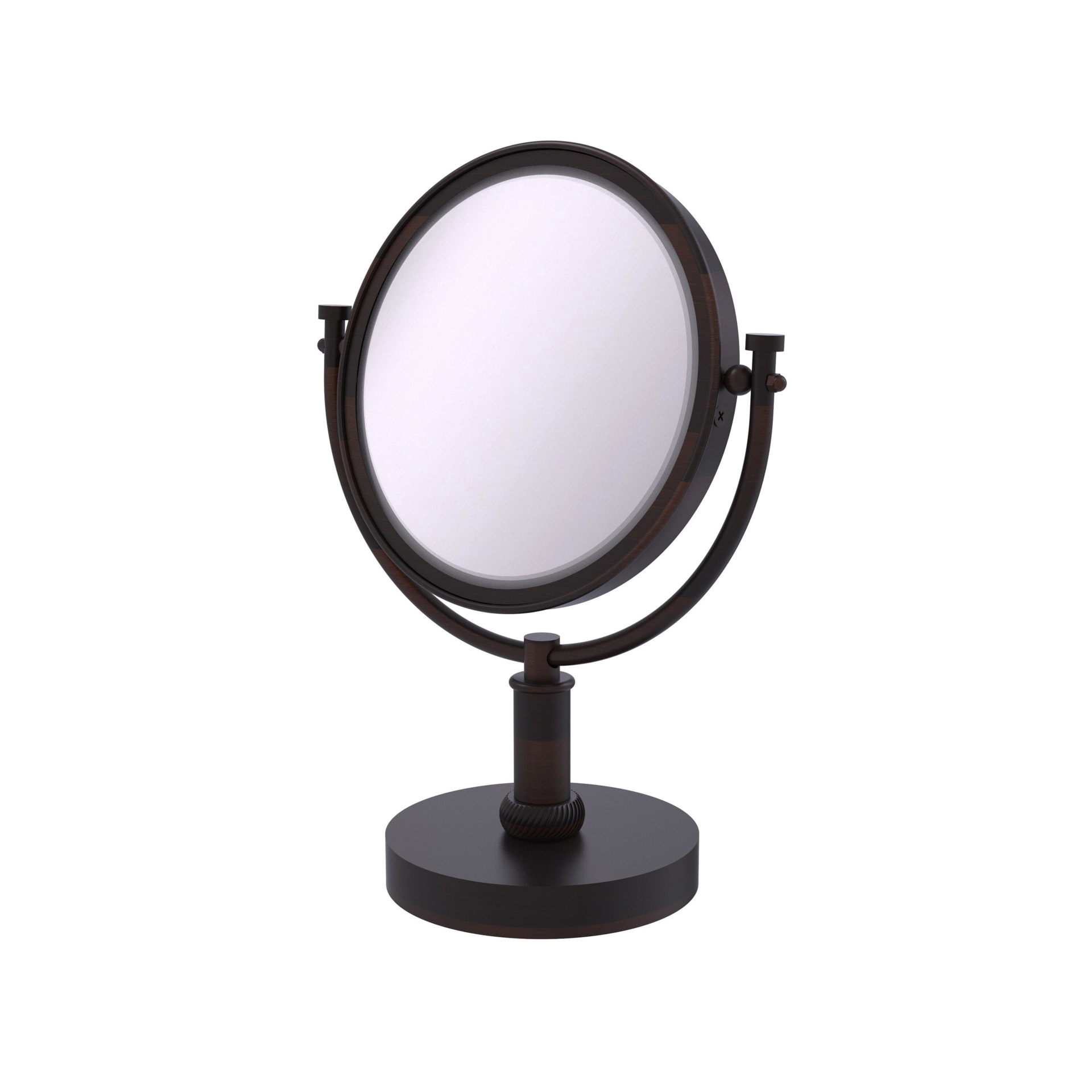 Allied Brass 8-in x 15-in Distressed Bronze Double-Sided Magnifying Countertop Vanity Mirror Allied Brass 8-in x 15-in Distressed Bronze Double-Sided Magnifying Countertop Vanity Mirror