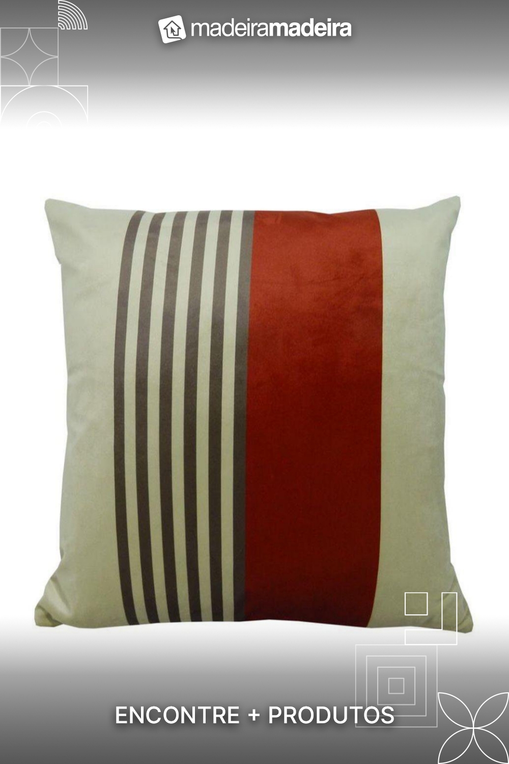 Almofada De Veludo City Em Tons Terracota 45X45Cm Listrada