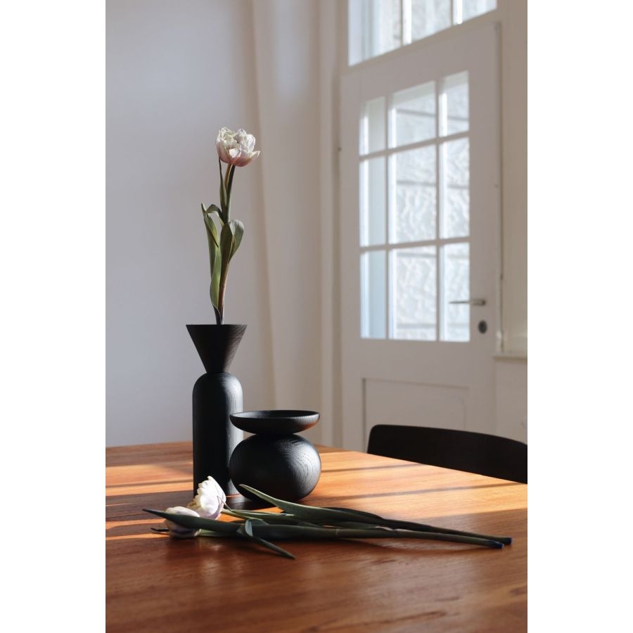 applicata SHAPE Bowl Vase - black stained aok - H 14 cm x 13 cm