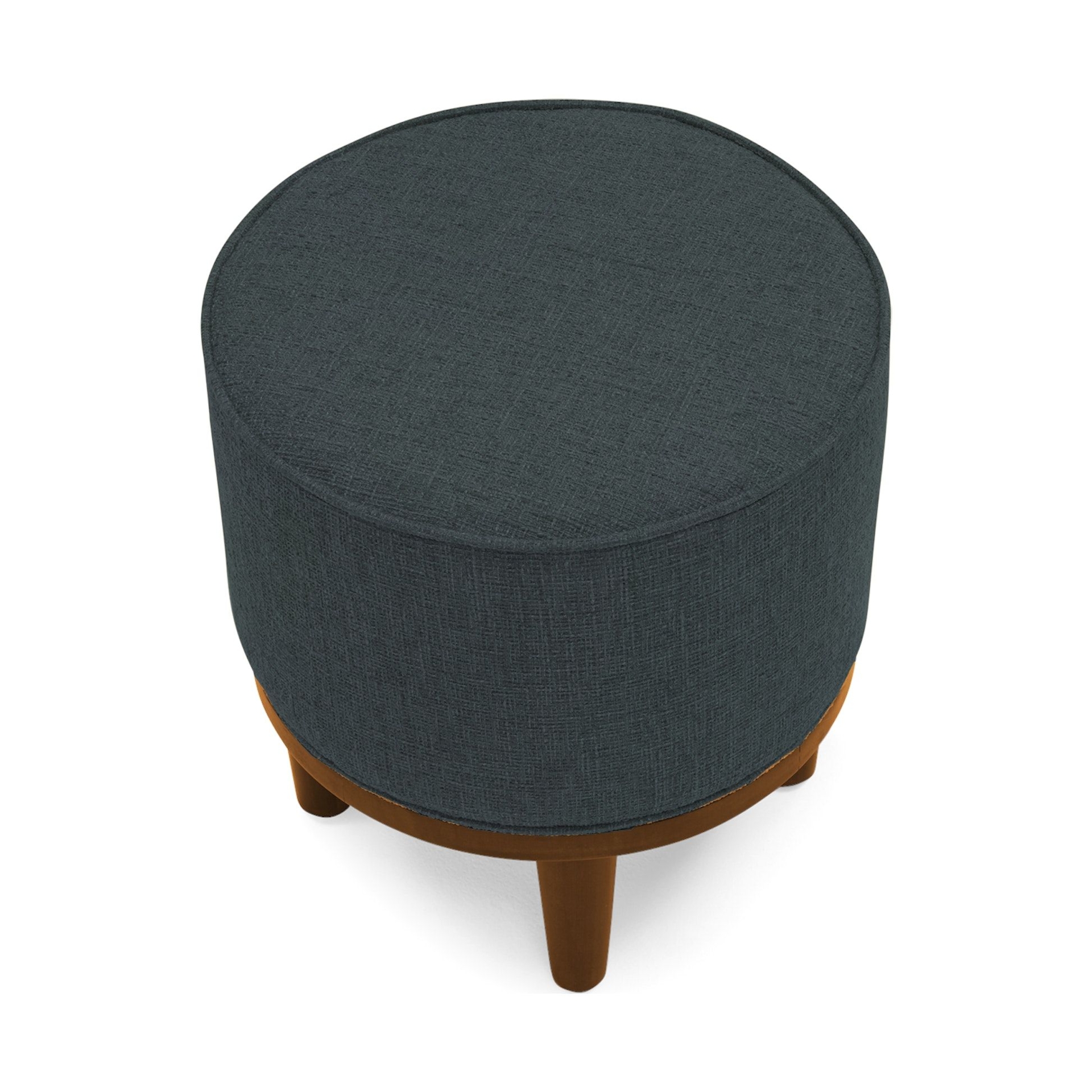 Arly Blue Mid Century Modern Ottoman Chair - Harper Biscay Bay - Mocha