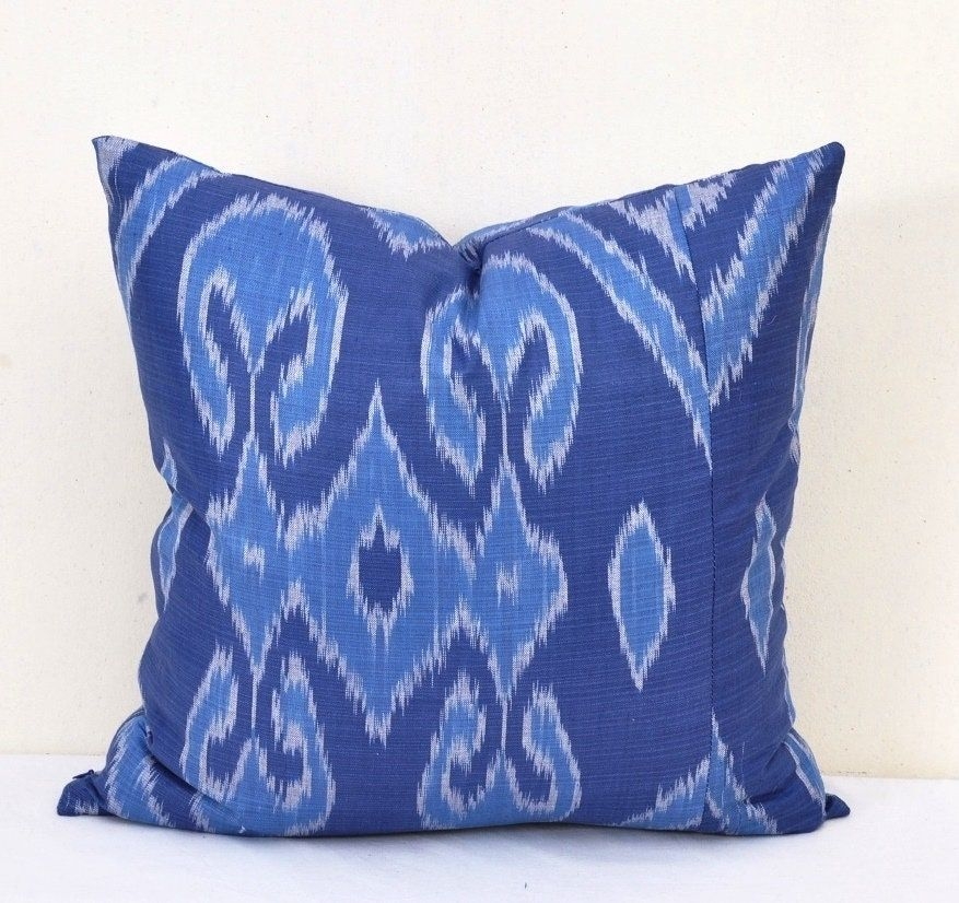 Avio and light blue green ikat pillow, Ikat cushion, Accent decorative pillow, Handmade pillow, Throw pillow, Sofa pillow, Pillow case,