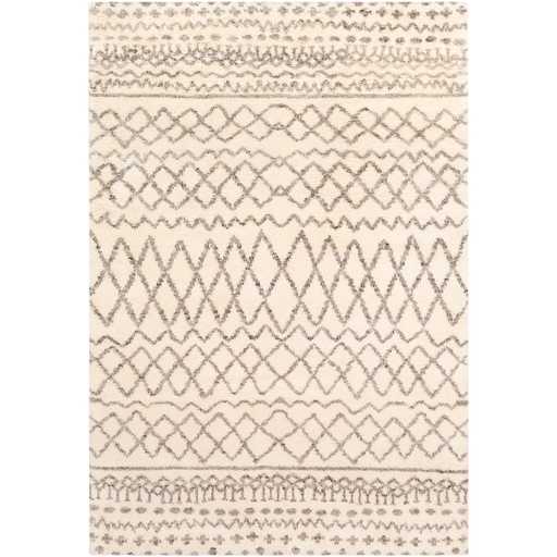 Bali Wool Rug Cream and Taupe - 100% Wool; Hand Knotted / 8' x 10'