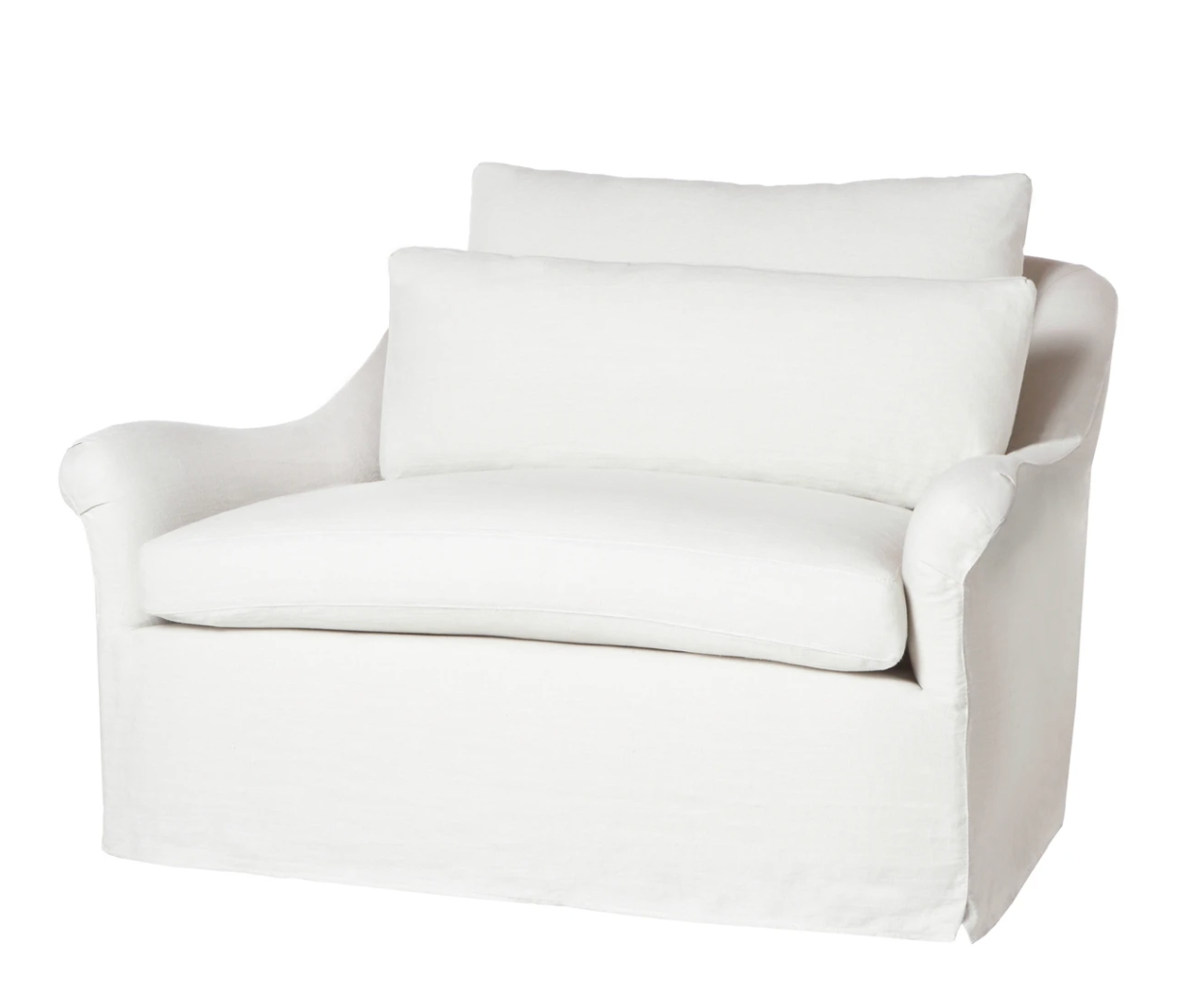 Bermuda Slipcovered Chair & A Half - swan_white