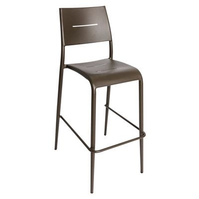 BFM Seating Hampton 30" Patio Bar Stool Metal in Brown, Size 28.0 H x 15.0 W x 24.0 D in | Wayfair