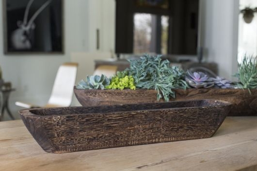 Blackwood Paulownia Wood Decorative Trays By Accent Decor -2 Shapes - 26x 6.25x 4.5